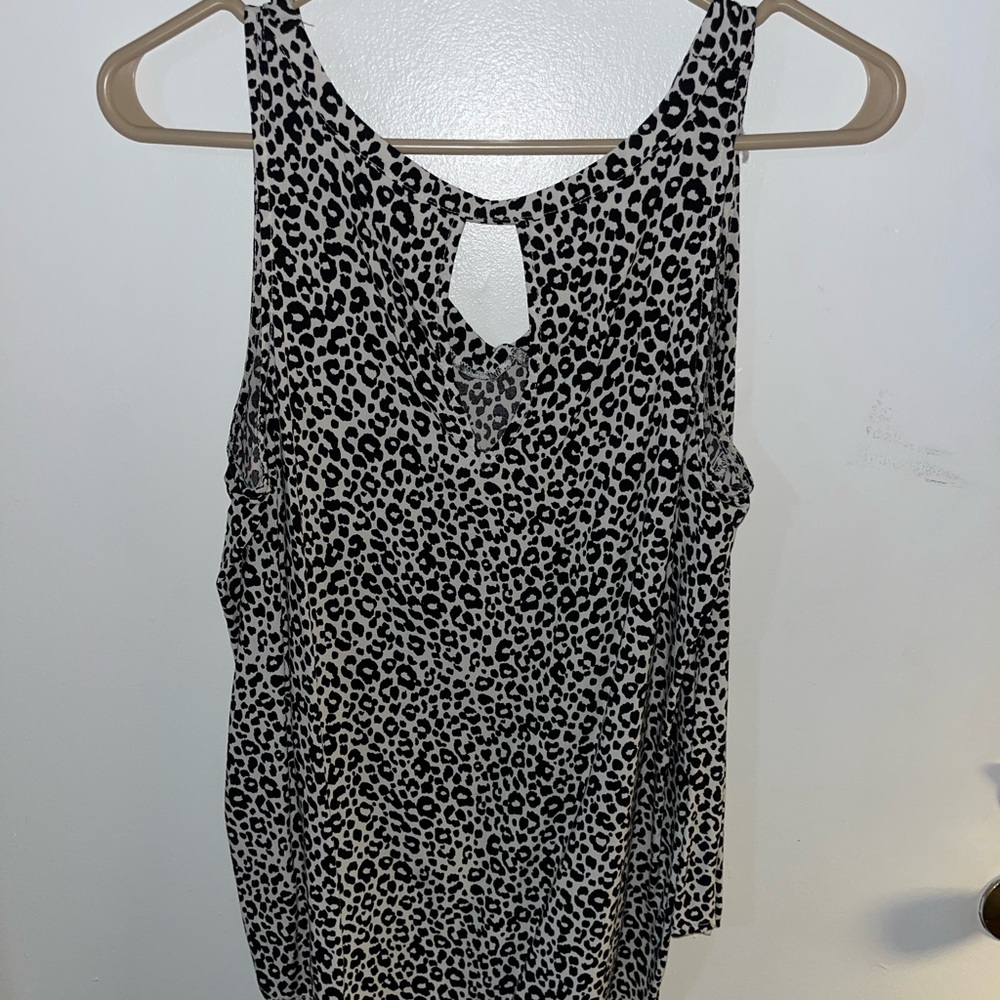 White Leopard Sleeveless Top